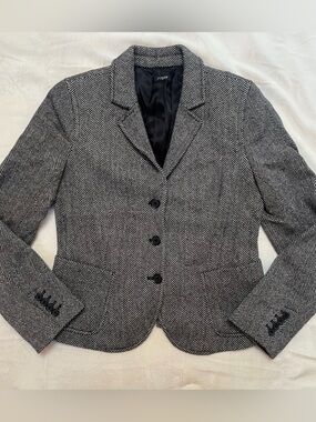 J. Crew Gray Wool Herringbone Blazer